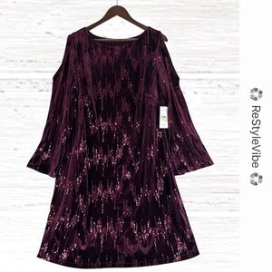 JESSICA HOWARD Women’s Size 18W Dress Velour Sequin Detail NWT Lined NEW